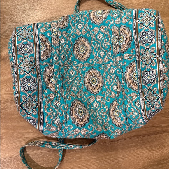 Vera Bradley Turquoise and Beige Quilted Tote - Picture 6 of 7